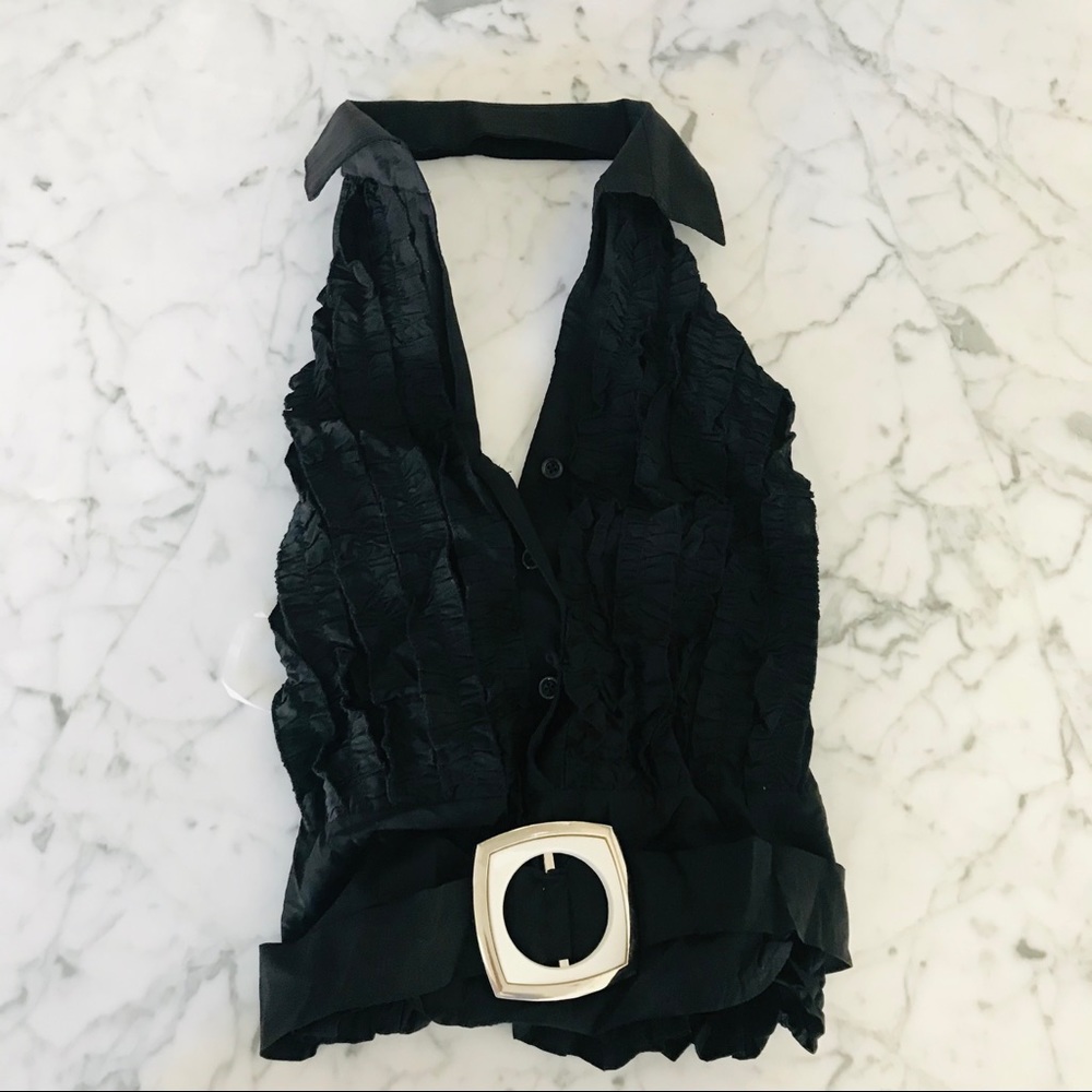NEW Ruffle Halter Top with Buckle - Picture 6 of 11
